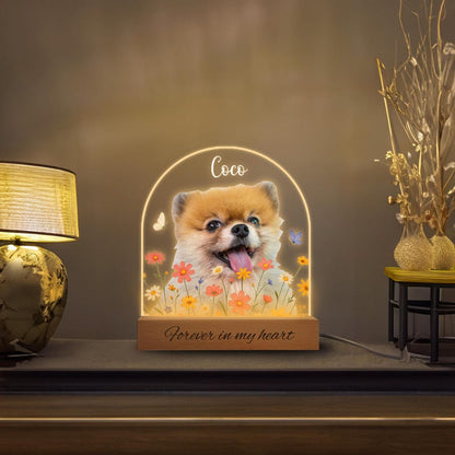Personalized Pet Memorial Night Light: Custom Photo Lamp