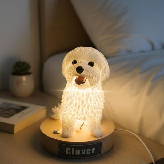 Pet Memorial Lamp, Custom 3D Night Light from Pet Photo, Personalized Dog Cat Remembrance Gift, Handmade LED Keepsake