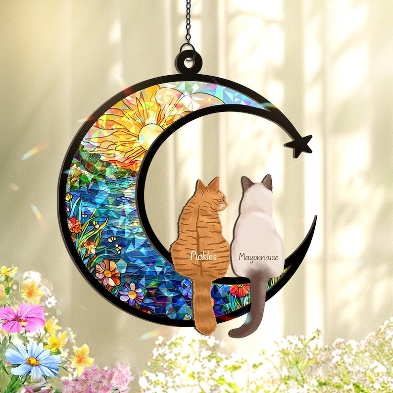 Custom Cats Memorial Hologram Ornament, Cat Loss Gift, Pet Memorial Ornament, Cat Lover Gift, Loss Of Pet Gift, Pet Remembrance Gift