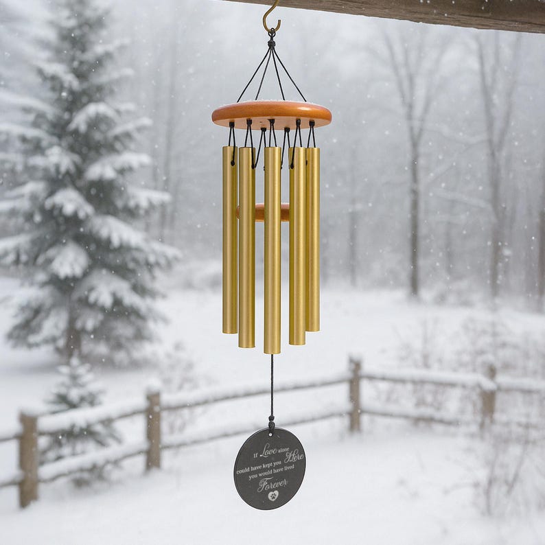 Custom Engraved Pet Memorial Wind Chime, Dog or Cat Loss Gift, Personalized Outdoor Garden Tribute, Sympathy Keepsake for Pet Owners