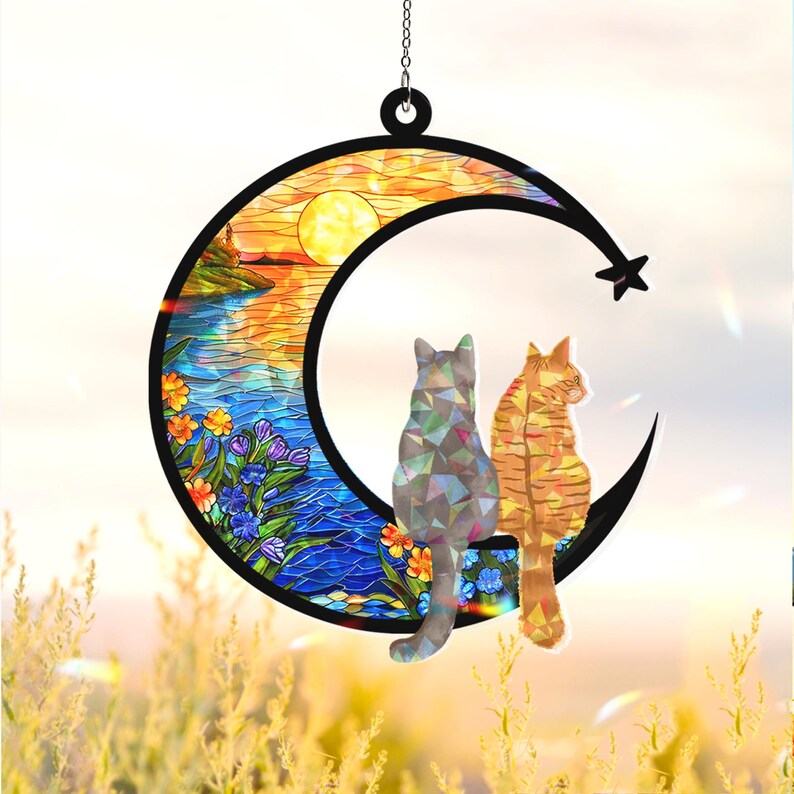 Custom Cats Memorial Hologram Ornament, Cat Loss Gift, Pet Memorial Ornament, Cat Lover Gift, Loss Of Pet Gift, Pet Remembrance Gift