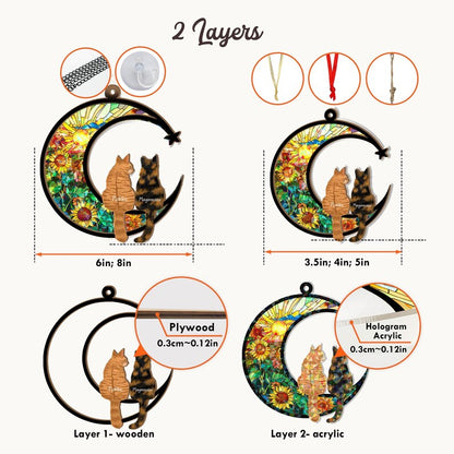 Custom Cats Memorial Hologram Ornament, Cat Loss Gift, Pet Memorial Ornament, Cat Lover Gift, Loss Of Pet Gift, Pet Remembrance Gift