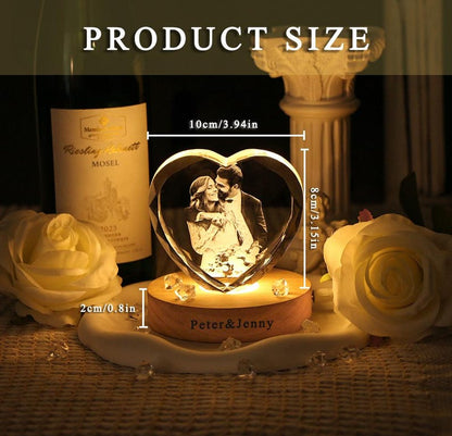 Personalized Custom 3D Crystal Pet Memorial Photo Engraved Night Light,Pet Memorial Gift Night Light,Gifts in Memory of a Deceased Animal