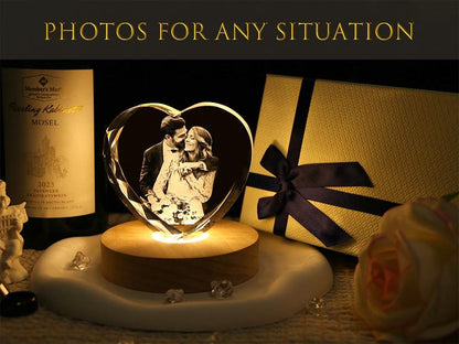 Personalized Custom 3D Crystal Pet Memorial Photo Engraved Night Light,Pet Memorial Gift Night Light,Gifts in Memory of a Deceased Animal