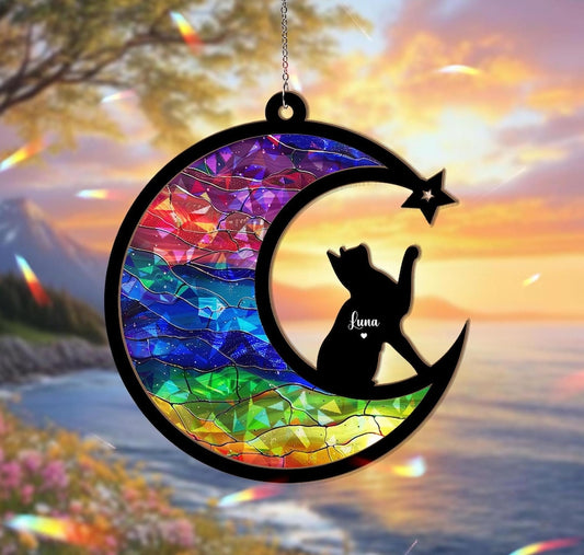 Custom Cat Memorial Hologram Ornament, Cat Lover Gift, Pet Memorial Gift, Rainbow Bridge Gift, Pet Loss Gift, Cat Remembrance Gift