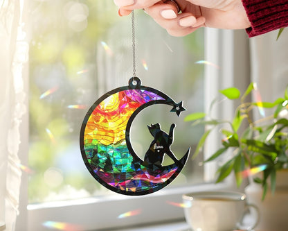 Custom Cat Memorial Hologram Ornament, Cat Lover Gift, Pet Memorial Gift, Rainbow Bridge Gift, Pet Loss Gift, Cat Remembrance Gift