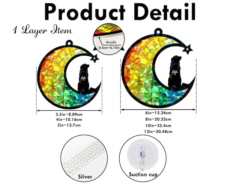 Custom Cat Memorial Hologram Ornament, Cat Lover Gift, Pet Memorial Gift, Rainbow Bridge Gift, Pet Loss Gift, Cat Remembrance Gift