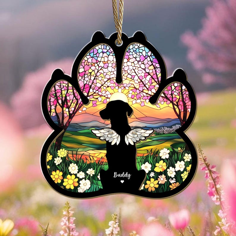Custom Dog Loss Gift, Pet Memorial Suncatcher, Dog Lover Gift, Loss of Dog Sympathy Gift, Gift For Dog Owners, Pet Remembrance Gift
