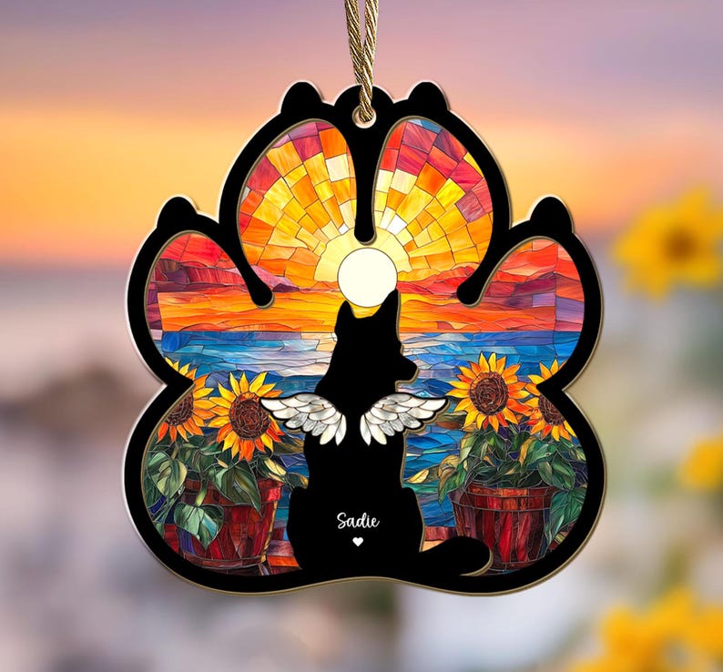 Custom Dog Loss Gift, Pet Memorial Suncatcher, Dog Lover Gift, Loss of Dog Sympathy Gift, Gift For Dog Owners, Pet Remembrance Gift