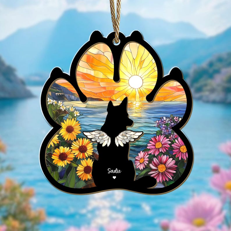 Custom Dog Loss Gift, Pet Memorial Suncatcher, Dog Lover Gift, Loss of Dog Sympathy Gift, Gift For Dog Owners, Pet Remembrance Gift