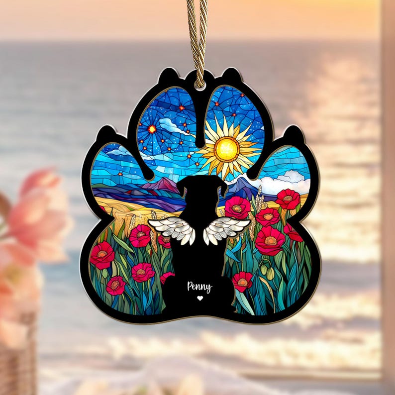 Custom Dog Loss Gift, Pet Memorial Suncatcher, Dog Lover Gift, Loss of Dog Sympathy Gift, Gift For Dog Owners, Pet Remembrance Gift