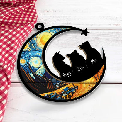 Personalized Cats Memorial Suncatcher, Cat Memorial Gift, Loss of Cats Gift, Cat Loss Gift, Cat Sympathy Gift, Cat Suncatcher