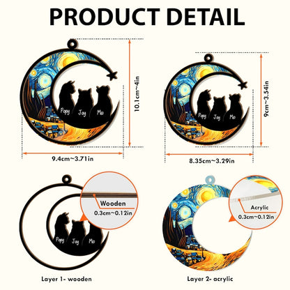 Personalized Cats Memorial Suncatcher, Cat Memorial Gift, Loss of Cats Gift, Cat Loss Gift, Cat Sympathy Gift, Cat Suncatcher