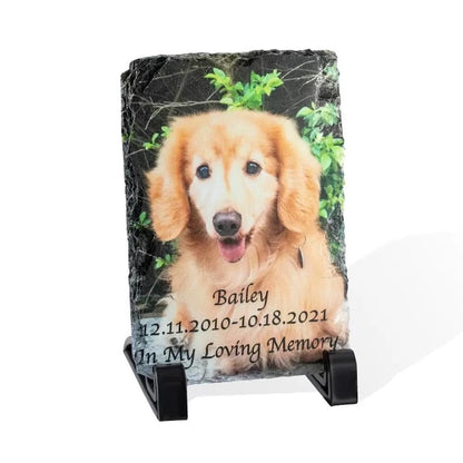Custom Pet Photo Rock Slate, Personalized Memorial Pet Stone For Dog & Cat, Pet Loss Memorial Keepsake, Grieving Gifts for Pet Lover Owner