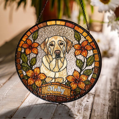 Stained Glass Pet Portrait • Custom Dog & Cat Suncatcher • Memorial Keepsake • Window Hanging Art