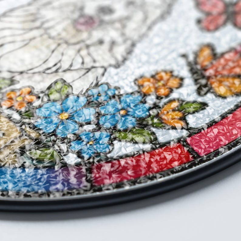 Stained Glass Pet Portrait • Custom Dog & Cat Suncatcher • Memorial Keepsake • Window Hanging Art