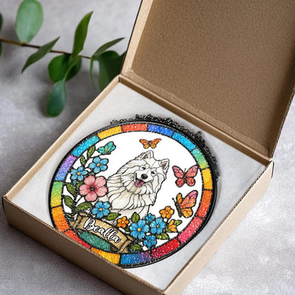 Stained Glass Pet Portrait • Custom Dog & Cat Suncatcher • Memorial Keepsake • Window Hanging Art