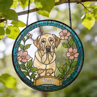 Stained Glass Pet Portrait • Custom Dog & Cat Suncatcher • Memorial Keepsake • Window Hanging Art