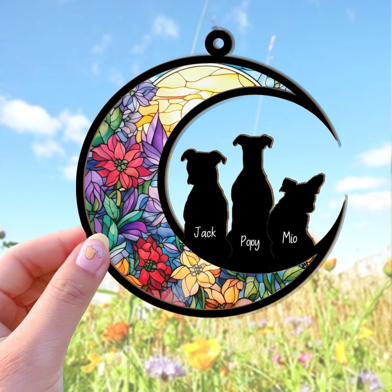 Personalized Dogs Memorial Suncatcher, Dog Memorial Gift, Loss of Dogs Gift, Dog Loss Gift, Dog Sympathy Gift, Dog Suncatcher
