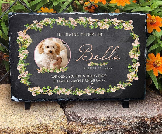 Personalized Pet Memorial Stone Slate: Custom Dog Cat Loss Gift
