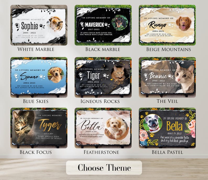 Personalized Pet Memorial Stone Slate: Custom Dog Cat Loss Gift