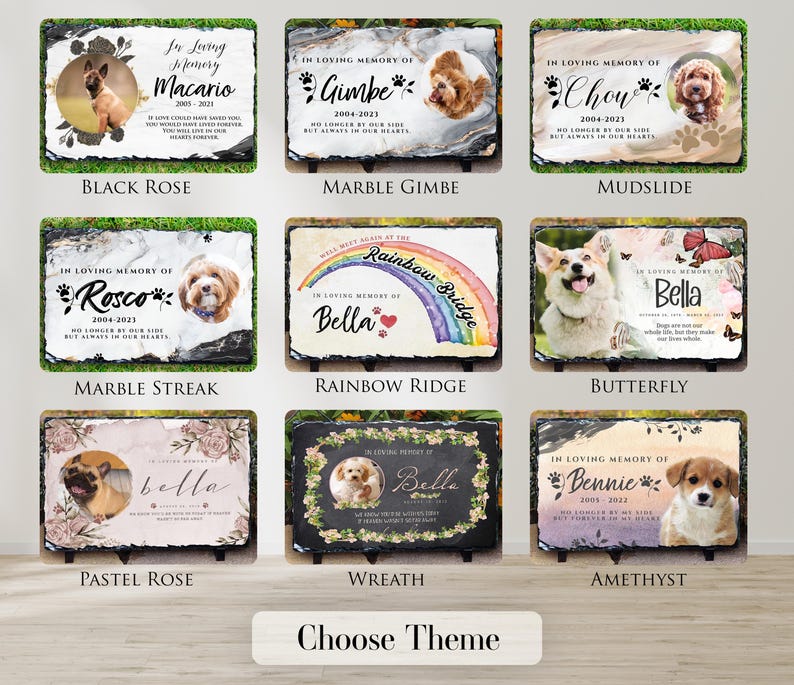 Personalized Pet Memorial Stone Slate: Custom Dog Cat Loss Gift