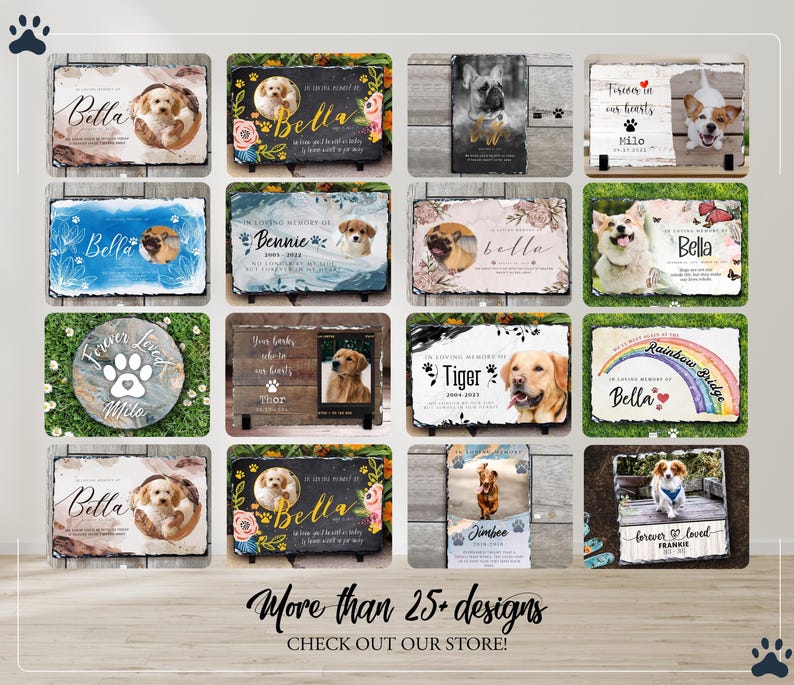 Personalized Pet Memorial Stone Slate: Custom Dog Cat Loss Gift