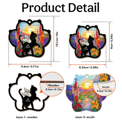 Personalized Cat Loss Sympathy Gift, Pet Memorial Suncatcher, Cat Memorial Gift, Loss of Cat Gift, Cat Remembrance Gift, Window Hanging