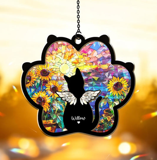 Custom Cat Loss Hologram Ornament, Pet Memorial Ornament, Cat Lover Gift, Pet Loss Sympathy Gift, Cat Remembrance Gift, Pet Owner Gift