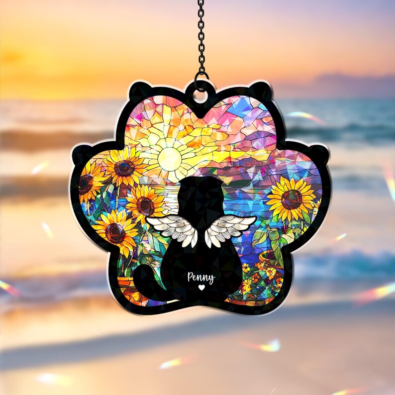 Custom Cat Loss Hologram Ornament, Pet Memorial Ornament, Cat Lover Gift, Pet Loss Sympathy Gift, Cat Remembrance Gift, Pet Owner Gift