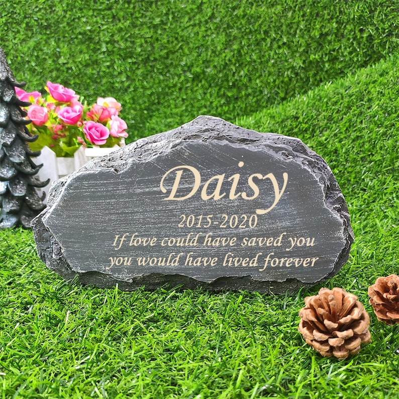 Custom Pet Memorial Stone, Engraved Dog Grave Marker, Pet Loss Gift