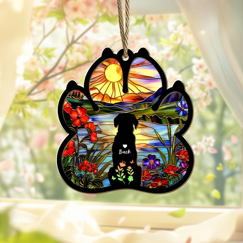 Personalized Dog Loss Suncatcher, Custom Dog Memorial Gift, Pet Memorial Gift, Loss of Dog Sympathy Gift, Dog Remembrance Gift, Dog Mom Gift