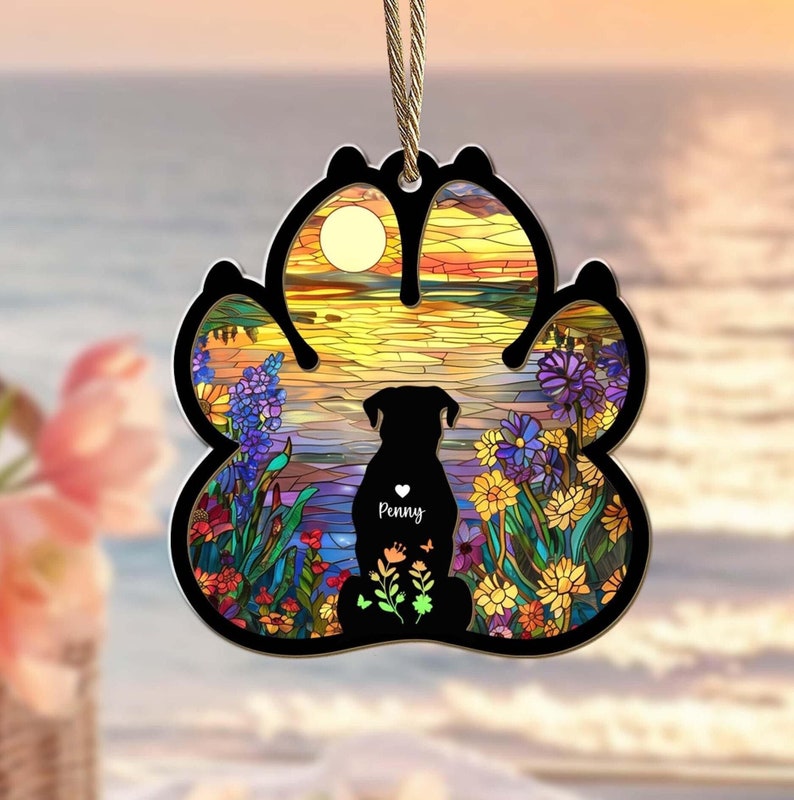 Personalized Dog Loss Suncatcher, Custom Dog Memorial Gift, Pet Memorial Gift, Loss of Dog Sympathy Gift, Dog Remembrance Gift, Dog Mom Gift