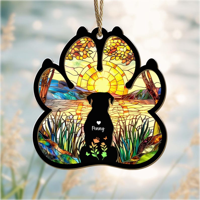 Personalized Dog Loss Suncatcher, Custom Dog Memorial Gift, Pet Memorial Gift, Loss of Dog Sympathy Gift, Dog Remembrance Gift, Dog Mom Gift