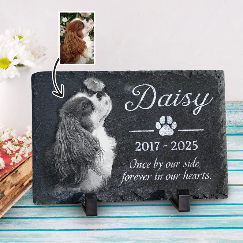 Pet Memorial Stone Dog Memorial Stone, Memorial Garden Stone Pet Headstone with Photo, Pet Grave Stone Pet Grave Marker, Pet Sympathy Gift
