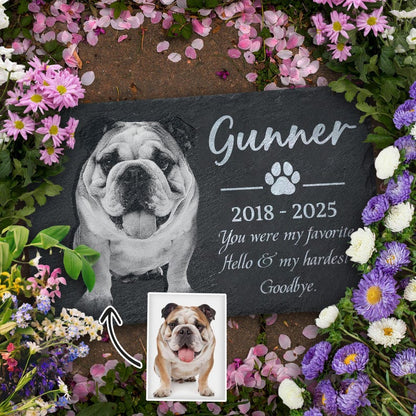 Pet Memorial Stone Dog Memorial Stone, Memorial Garden Stone Pet Headstone with Photo, Pet Grave Stone Pet Grave Marker, Pet Sympathy Gift