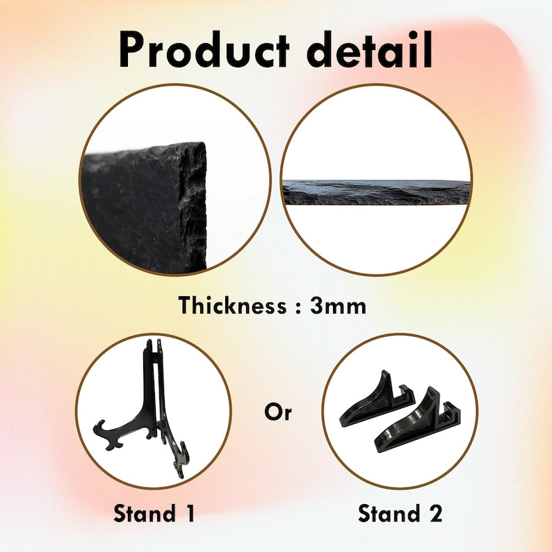 Engraved Slate Pet Memorial Stone: Custom Photo, Name & Dates