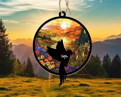 Personalized Birds Memorial Suncatcher, Parrot Suncatcher, Bird Lovers Gift, Bird Loss Gift, Loss Of Pet Gift, Pet Loss Sympathy Gift