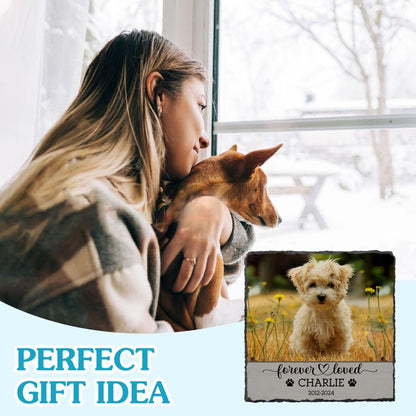 Personalized Pet Memorial Stone: Custom Photo Rock Slate