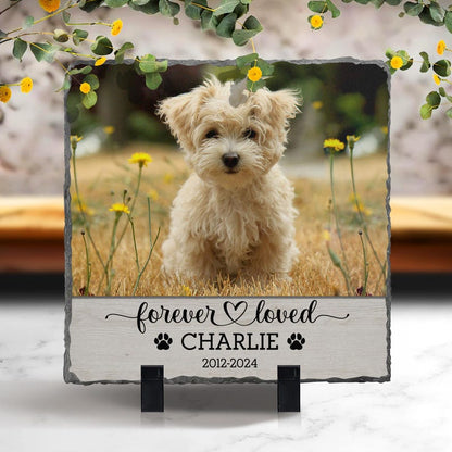 Personalized Pet Memorial Stone: Custom Photo Rock Slate