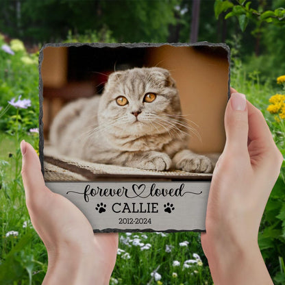 Personalized Pet Memorial Stone: Custom Photo Rock Slate