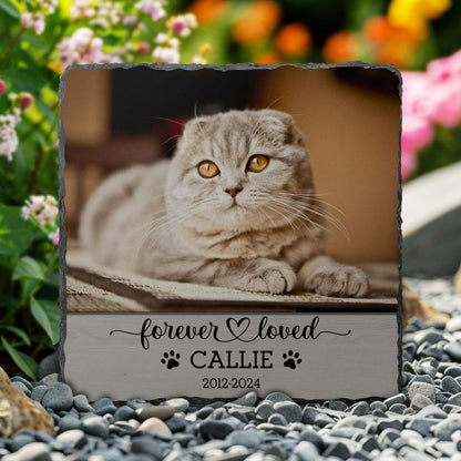 Personalized Pet Memorial Stone: Custom Photo Rock Slate