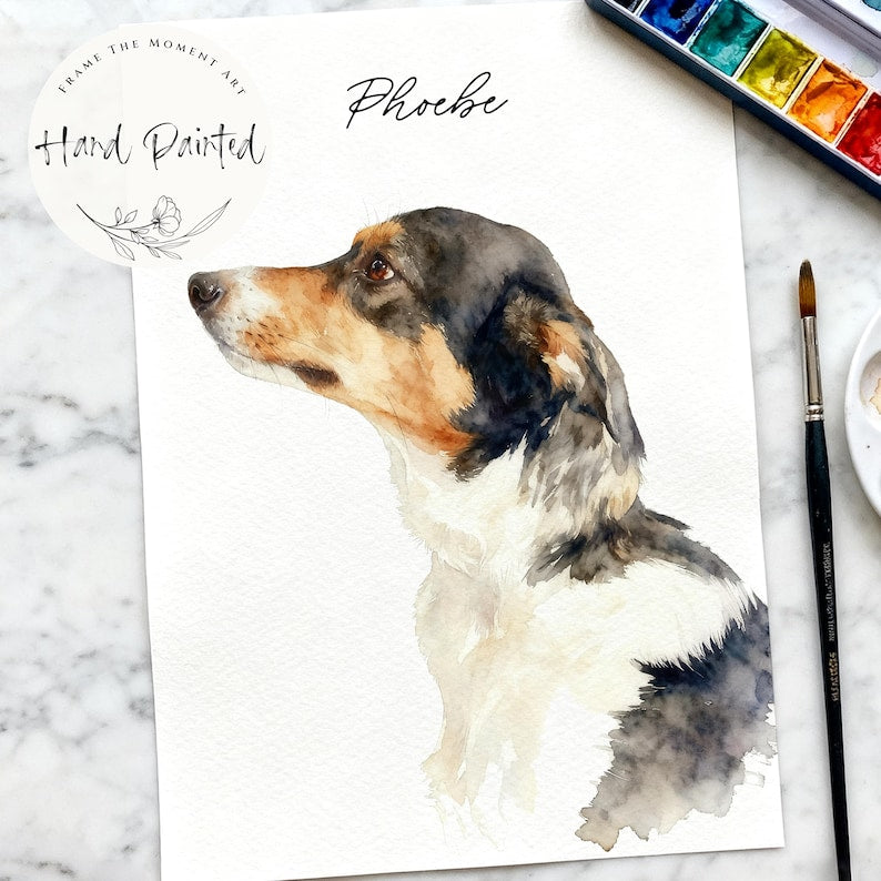Custom Watercolor Pet Portrait, Hand-Painted Pet Portrait, Dog Portraits from Photos, Cat Portraits, Custom Pet Memorial Art, Pet Loss Gift