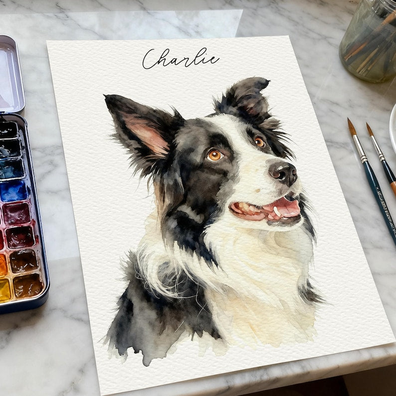 Custom Watercolor Pet Portrait, Hand-Painted Pet Portrait, Dog Portraits from Photos, Cat Portraits, Custom Pet Memorial Art, Pet Loss Gift