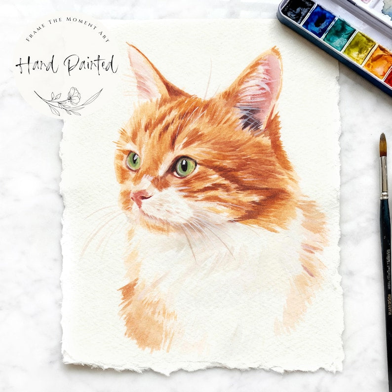 Custom Watercolor Pet Portrait, Hand-Painted Pet Portrait, Dog Portraits from Photos, Cat Portraits, Custom Pet Memorial Art, Pet Loss Gift