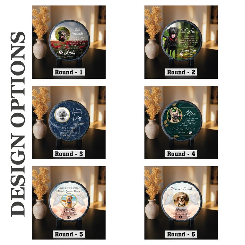 Personalized Pet Memorial Photo Slate Stone - Dog Cat Remembrance Gift