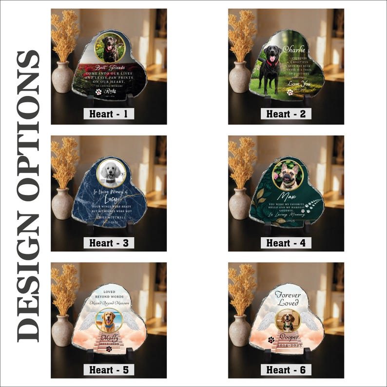 Personalized Pet Memorial Photo Slate Stone - Dog Cat Remembrance Gift