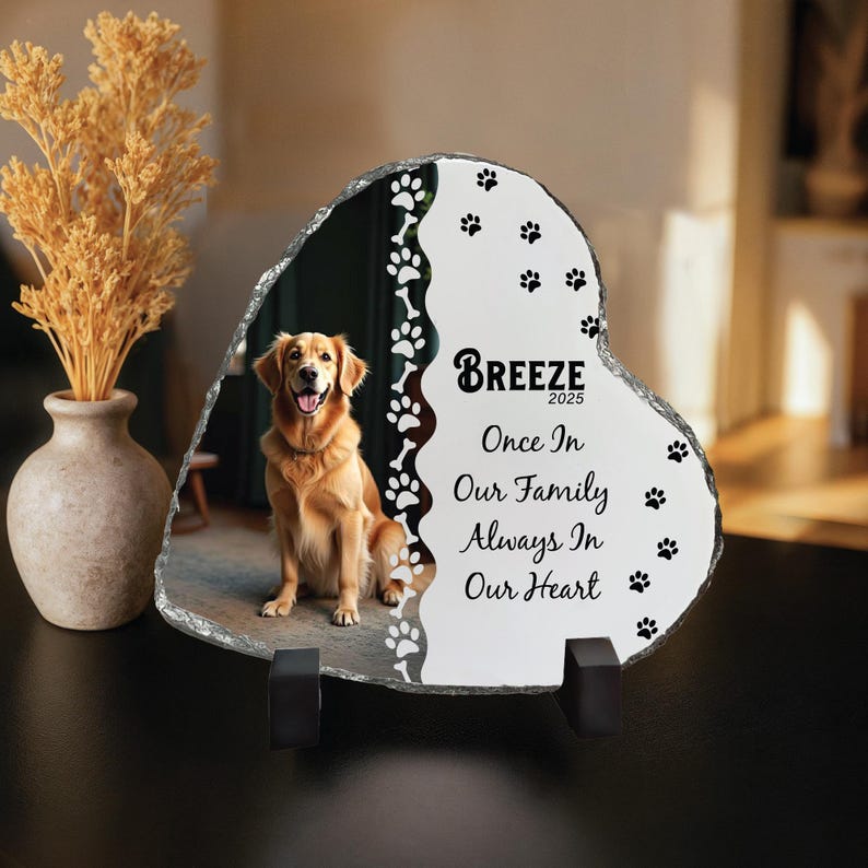 Custom Pet Memorial Slate – Personalized Dog Remembrance Stone