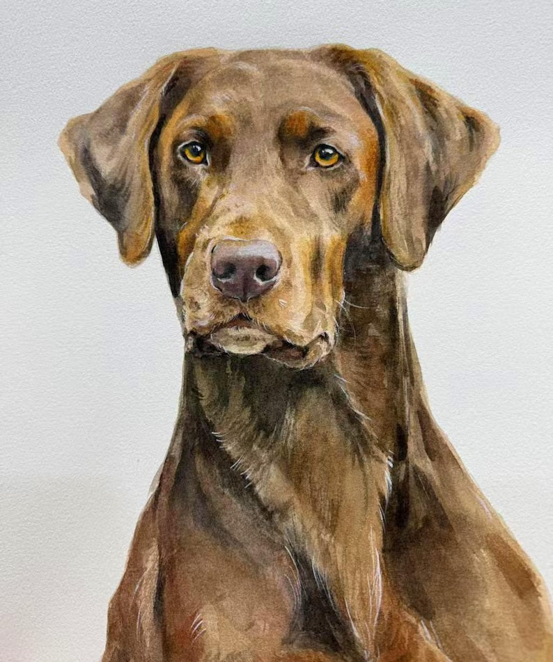 Custom Watercolor Portraits,Using Pet Photo,Personalized Digital Dog Portraits,Cat Portraits,Custom Dog Portraits,Custom Pet Memorial Art