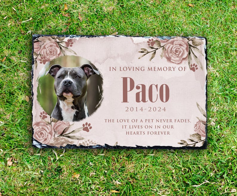Personalized Pet Memorial Stone: Custom Slate Sympathy Gift